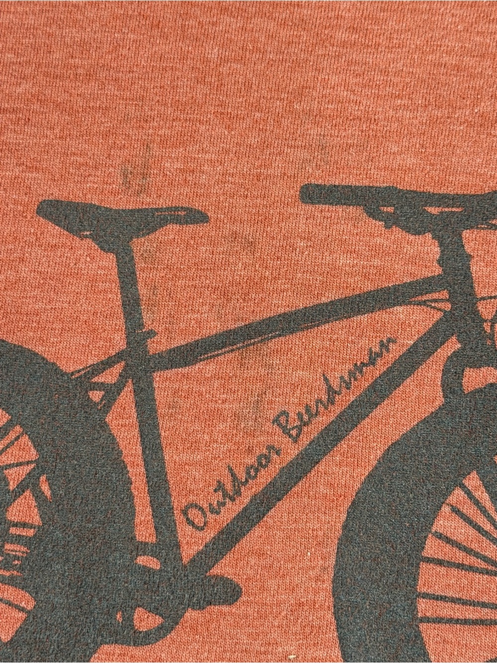Outdoor Beersman Rust Red Graphic Tee - Love My Fatty Bike - Picture 5 of 7